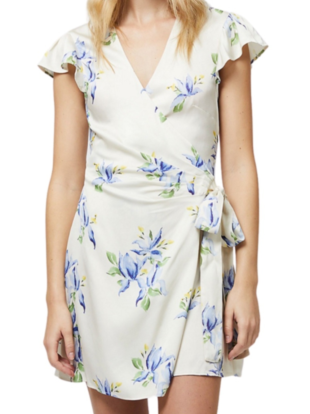 French Connection Eninis Vivian Satin Wrap Dress US size 6 NEW